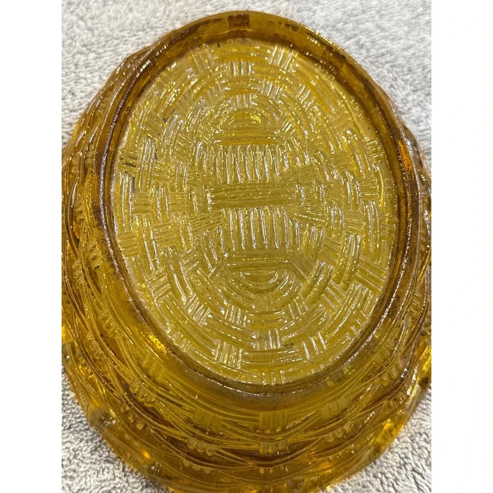 Vintage‎ Amber Glass Hen on Nest Covered Candy Dish Chicken Basket 7 Inch